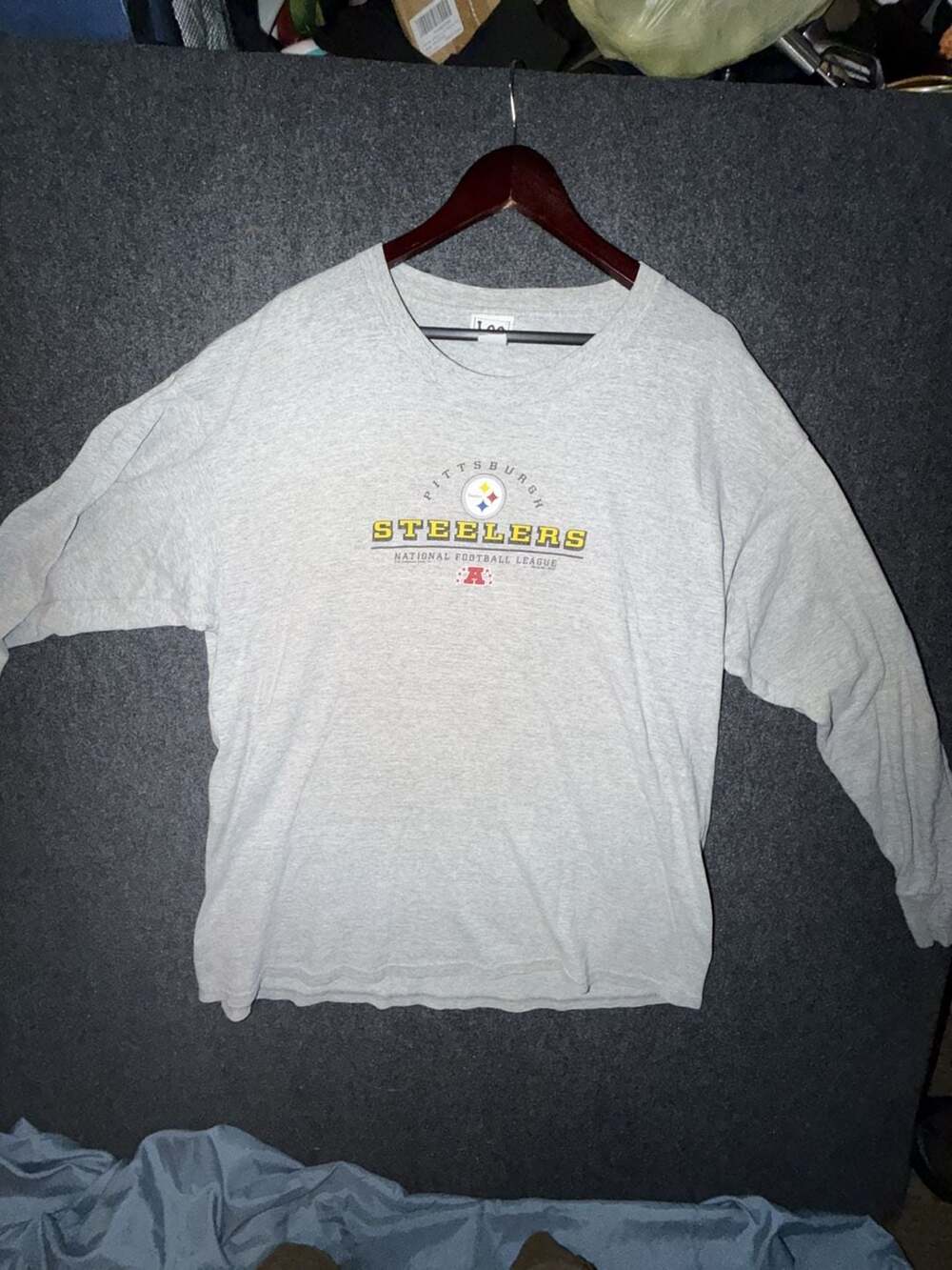 Vintage Lee Sport Pittsburgh Steelers Long Sleeve T-Shirt Gray 9-0120
